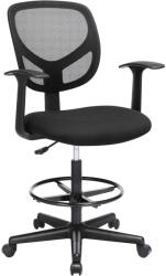 Brius Scaun de birou inalt, rotativ, suport picioare reglabil, ajustare pe inaltime 55-75 cm, 64x64x97 cm, negru (EZ-OBN25BK)