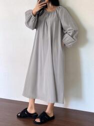 Dazy Szürke Sima Ruha Hosszú Ujjú Kerek Nyakkivágással Szellős Dazy S