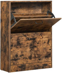 Brius Dulap pantofi cu 2 usi rabatabile, din MDF, pentru 8-12 perechi, 60x24x84cm, maro rustic (EZ-LBC02BX) Pantofar