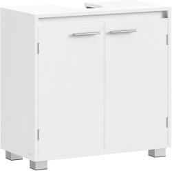 Brius Masca chiuveta baie 2 usi raft reglabil mdf pal, 60x30x60 cm, design modern, alb (EZ-BBK506W01)