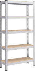 Brius Raft cadru metalic modular pentru depozitare, 5 polite, 150x75x30cm, sarcina 650 kg, argintiu (EZ-GLR030E01)