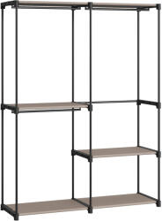 Brius Dulap haine portabil 3 bare agatat si rafturi, 138x43x182 cm, organizare generoasa, maro taupe (EZ-RYG025R02) Garderoba
