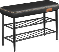 Brius Banca pentru pantofi EKHO cu spatiu depozitare, sezut tapitat PU cu cusaturi, 80x30x50 cm, negru (EZ-LSB054B01) Pantofar