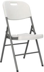 Brius Scaun pliabil HDPE cu cadru metalic, pentru catering sau gradina, 46x53x86 cm, 150 kg, alb (GF-0109)