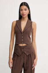 Simona Corsellini egysoros mellény női viszkózzal - barna 40