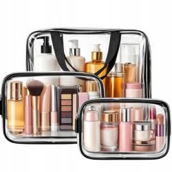 EdiBazzar Repülős szett kozmetikai táska szett 3az1ben Utazó Férfi Női átlátszó (5905204484654)