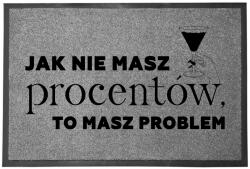 TabPrint Lábtörlő Bejárati Szürke Otthoni Dekorációs Ajándék Százalék 60X40cm (WYCIERACZKA PROCENTY SZARA)