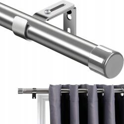  Függönykarnis Fém Függönyrúd 76-116cm Ezüst (X001MU9DCV)