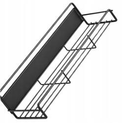 EdiBazzar Konyhai Fűszertartó Polc Falra Akasztható Fekete Fűszertartó (Organizer Kuchenny Loft Półka na Przyprawy)