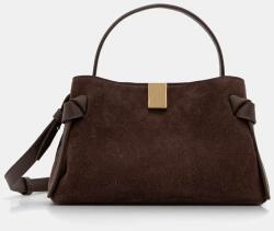 Yuzefi keresztpántos táska női velúrbőr GYOZA MINI - barna Univerzális méret
