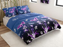  Lenjerie de pat din microfibra VIOLET BUTTERFLY albastru inchis Dimensiune lenjerie de pat: 2 buc 70 x 90 cm | 200 x 220 cm Lenjerie de pat