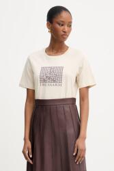 Trussardi T-shirt női pamut - bézs M