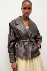 Answear. LAB női bőr kabát NOOR Unscripted kollekció - barna M/L