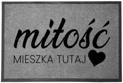 TabPrint Lábtörlő Bejárati Szürke Otthoni Dekoratív Ajándék Szerelem Itt 60X40 (WYCIERACZKA MIŁOŚĆ TUTAJ SZARA)