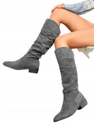 Shein Szürke Cowboycsizma Ráncolt Vádlival 39, 5 1KF (sx2409048859555397)