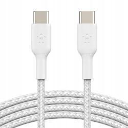 Belkin Boost kábel Usb-c Usb-c, 60W, 3A, 2m, strapabíró erős zsinór (CAB004BT2MWH)