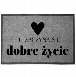 TabPrint Lábtörlő Bejárati Szürke Otthoni Dekoratív Ajándék Jó Élet 60X40cm (WYCIERACZKA DOBRE ŻYCIE SZARA)