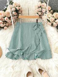 Shein Zöld-fehér Klasszikus Csíkos Mintás Mini Szoknya Plus Size Shein 48