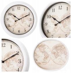  Kvarc falióra analóg tippek Világtérkép Ø 38, 5x5, 3 cm Fehér (3209083 WH)