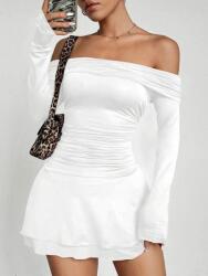 Shein Ecru Ruha Mini Derék Fodros Nyitott Váll Shein 40/42