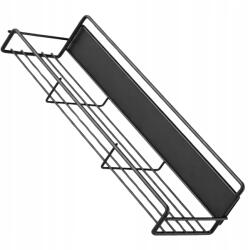 EdiBazzar Fűszertartó Konyhai polc Fűszertartó Falra Akasztható Fekete (Przyprawnik Organizer Kuchenny Czarny Metal)