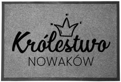 TabPrint Lábtörlő Bejárati Szürke Otthonra Vicces Ajándék Királyság *név (WYCIERACZKA KRÓLESTWO *NAZWISKO SZARA)