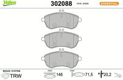 VALEO Sada brzdových platničiek kotúčovej brzdy VALEO 302088 (302088)