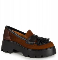 Simen 8409A Barna-fekete Bőr Papucs 40-ES (8409A Brąz/ Czarny)