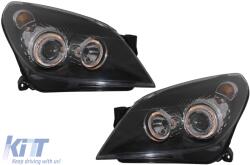 KITT Lightning Első lámpák angyalszem Opel Astra H (2004-2009) 2 körgyűrű fekete (SWO13B)