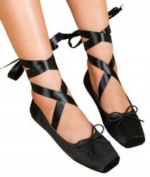 Shein Fekete Balerinacipő Szalagkötéssel És Masnival Alacsony 36 1EH (sx2310070086836701)