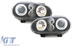 KITT Lightning Első lámpák VW Golf IV 4 (1997-2004) 2 körgyűrű fekete (SWV02B)