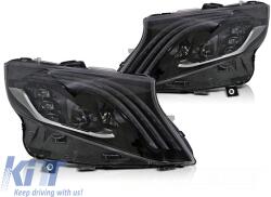  LED TUNING HEADLIGHTS SET suitable for MERCEDES V CLASS W447 VITO 2014-2023 with BLACK BASE, for the model with FACTORY HALOGEN LIGHTS, with DYNAMIC TURN SIGNALS, with "WELCOME" FUNCTION, LEFT AND RIG