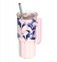 QUOKKA 720ml-es rozsdamentes acél termo bögre szívószállal és szilikon talppal (40090)