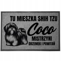 TabPrint Lábtörlő Szürke Ajándék Kutyusnak Kutya Nevével Shih Tzu (WYCIERACZKA SZARA Z IMIENIEMPSA PXX939)