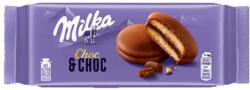 Milka Choc & Choc alpesi tejcsokoládéval mártott puha piskóta kakaós töltelékkel 150g