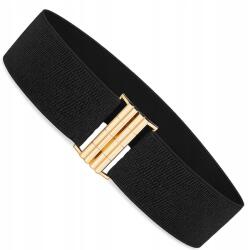 EdiBazzar Öv elasztikus öv fekete gumi derék egyszerű arany széles ruhához (Szeroki elastyczny pasek damski do sukienki)