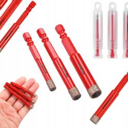 Kraft&Dele Gyémánt Lyukasztó Készlet Gres Csempe Fúrógéphez Hex 6/8/10mm (KD12645)