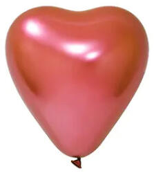 Balonevi lufi 12" 30cm 50db/csomag, Króm Piros szív (LUFI679072)