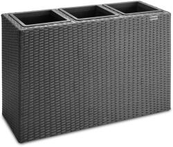 CASARIA Virágtartó, polyrattan, fekete, 83 x 30 (DE106639)