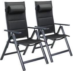 CASARIA Magas háttámlájú, összecsukható kerti szék, szürke, 2 db (DE108766)