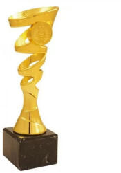  Darts serleg, sport örvény dizájn, márvány talpon, arany színben, 20 cm magas