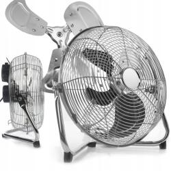 Mar-Pol Erős Fém Ventilátor 30 CM Rozsdamentes Acél 55W Ezüst Szabályozás (WENTYLATOR WIATRAK BIURKOWY PODŁOGOWY)