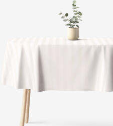 Goldea ovális ünnepi damaszt terítő - krémszínű csíkos 120 x 180 cm