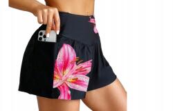 Shein Fekete Strand Rövidnadrág Magas Derékkal És Fodros XL 1JF (SZ25031424811646940)