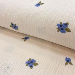  Dupla géz/muszlin EMBROIDERY STRIPED Fruit natural