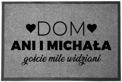 TabPrint Lábtörlő Bejárati Szürke Otthon Dekoratív Ajándék Otthon Név 60X40cm (WYCIERACZKA DOM IMIĘ SZARA)
