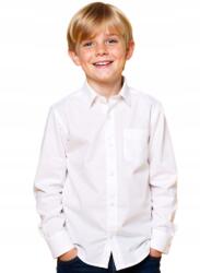 Ewa Collection Fehér Fiú Ing Elegáns Hosszú Ujjú Regular Fit 80-AS (KOSZULA CHŁOPIĘCA NA ROZPOCZĘCIE ROKU RĘKAW)