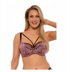 Gaia Melltartó 75C félmerevítős melltartó szexi rózsaszín csíkos nyakkivágással csipke Gaia (GA-AW24-BS0-1266-CZAROZ-SS10-C75)