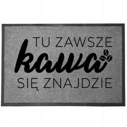 TabPrint Lábtörlő Bejárati Szürke Otthoni Dekorációs Ajándék Kávé (WYCIERACZKA KAWA SIĘ ZNAJDZIE SZARA)