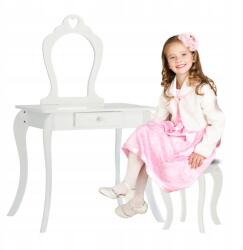Chomik Kozmetikai Fésülködőasztal Kislánynak Smink Tükörrel, Fehér (PHO0397)